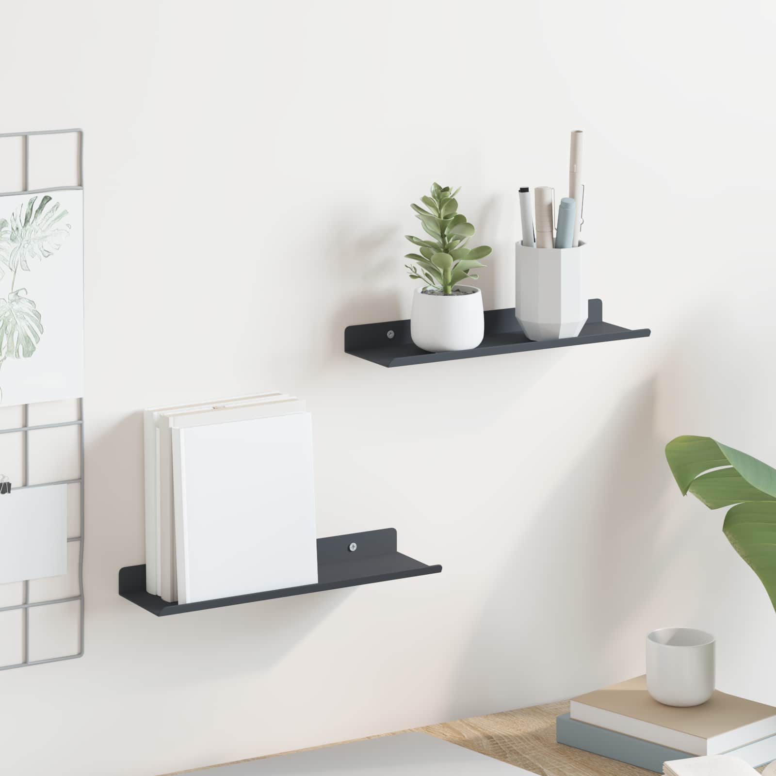 Estante flotante 2 pcs 100 x 18 x 2,5 cm Acero