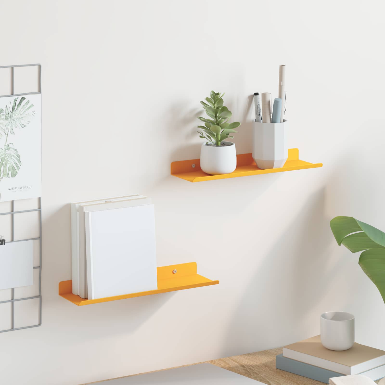 Estante flotante 2 pcs 100 x 18 x 2,5 cm Acero