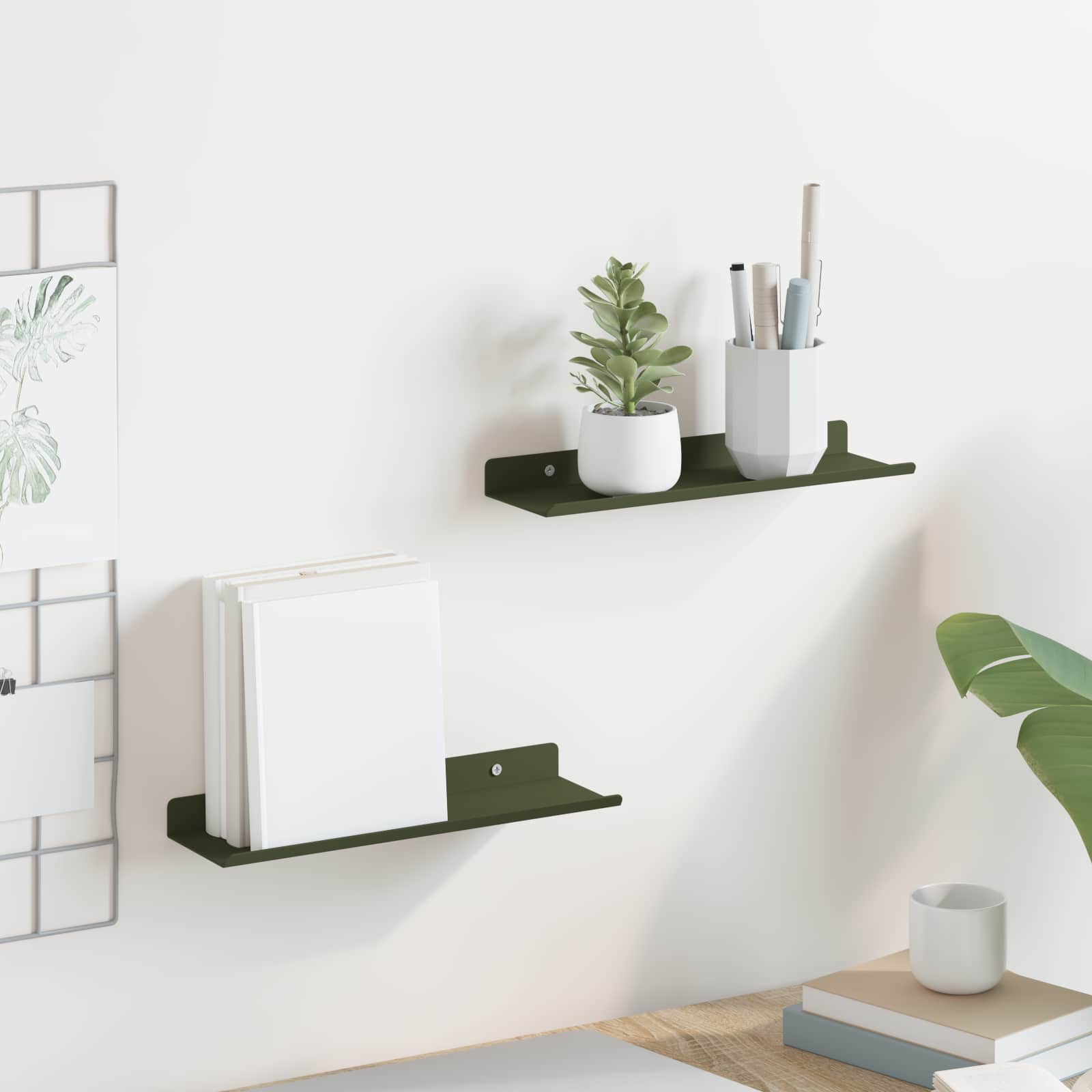 Estante flotante 2 pcs 100 x 18 x 2,5 cm Acero