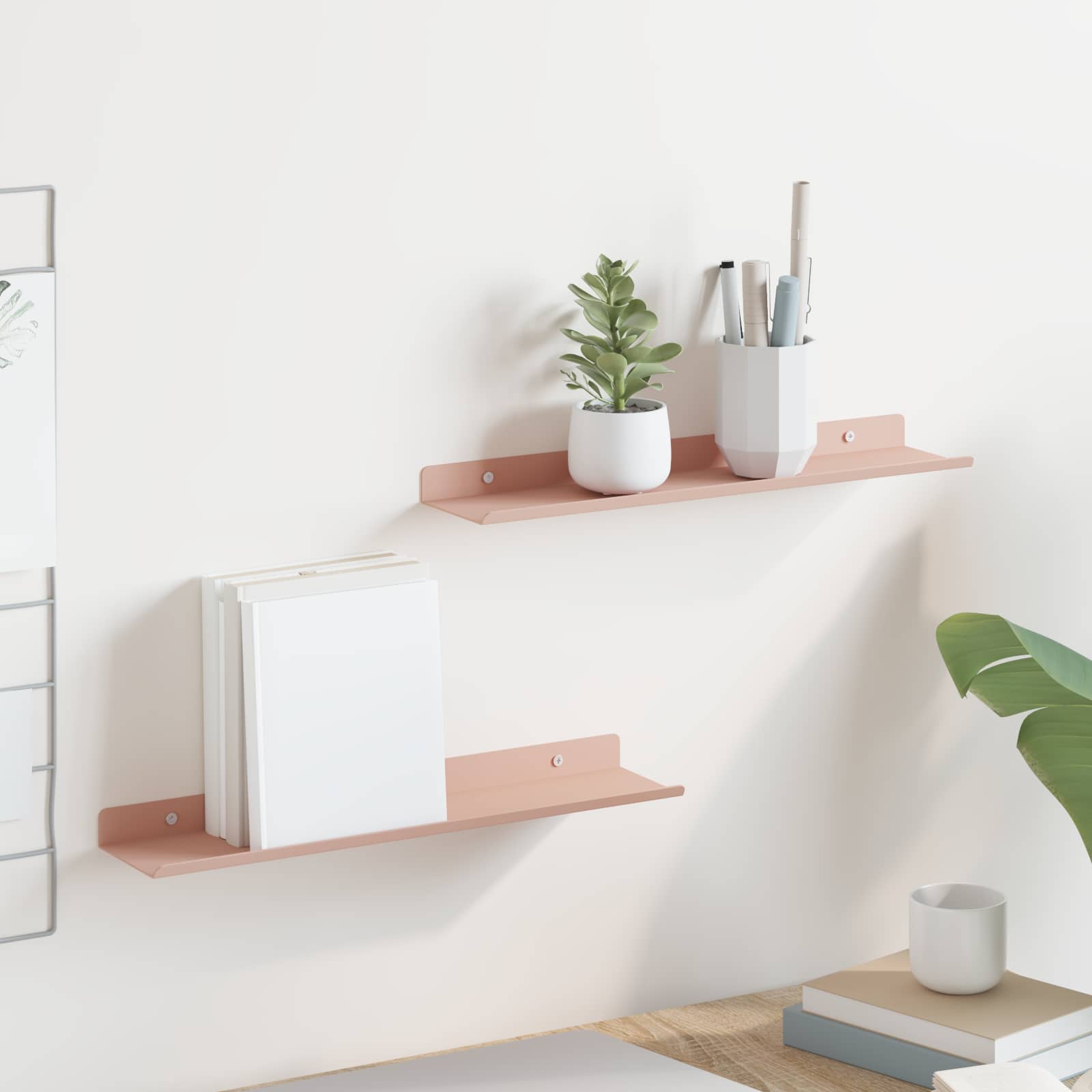 Estante flotante 2 pcs 100 x 18 x 2,5 cm Acero