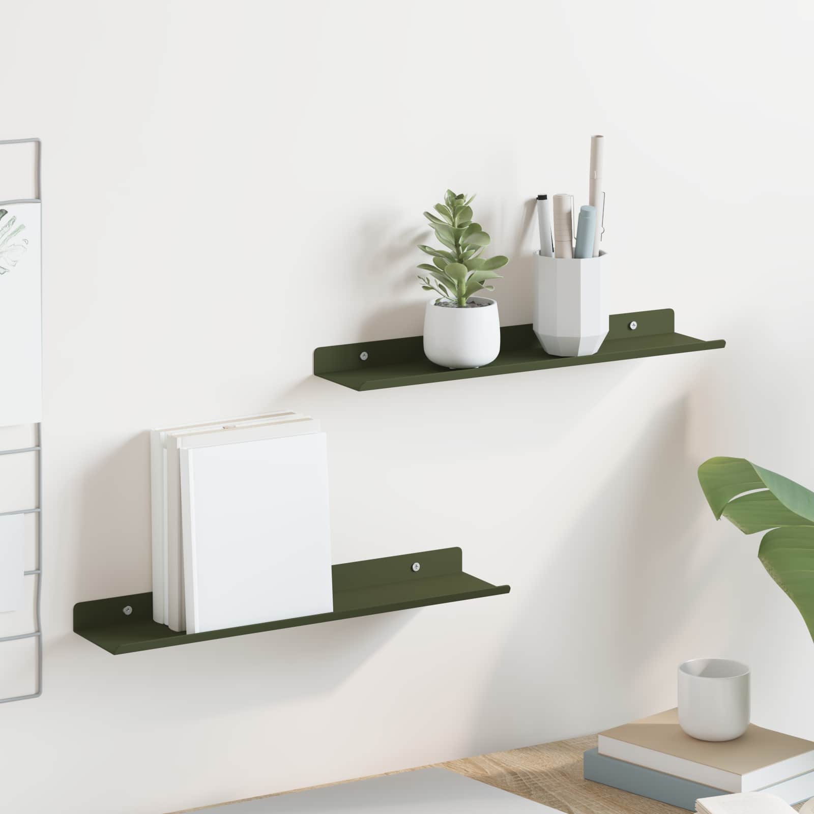 Estante flotante 2 pcs 100 x 18 x 2,5 cm Acero