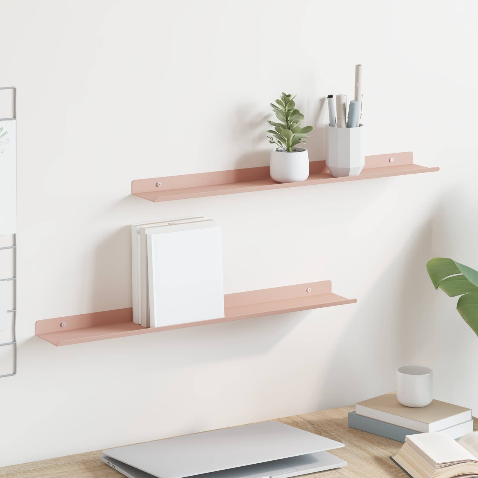 Estante flotante 2 pcs 100 x 18 x 2,5 cm Acero