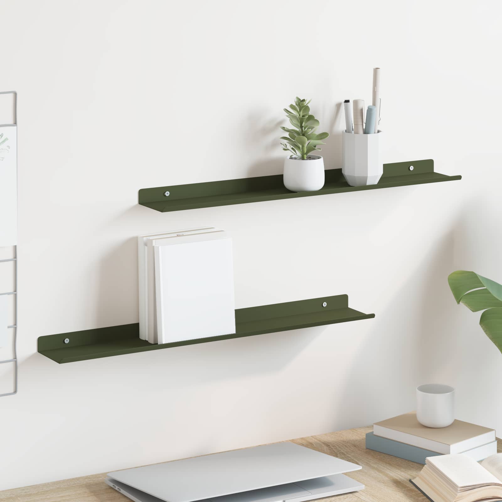Estante flotante 2 pcs 100 x 18 x 2,5 cm Acero