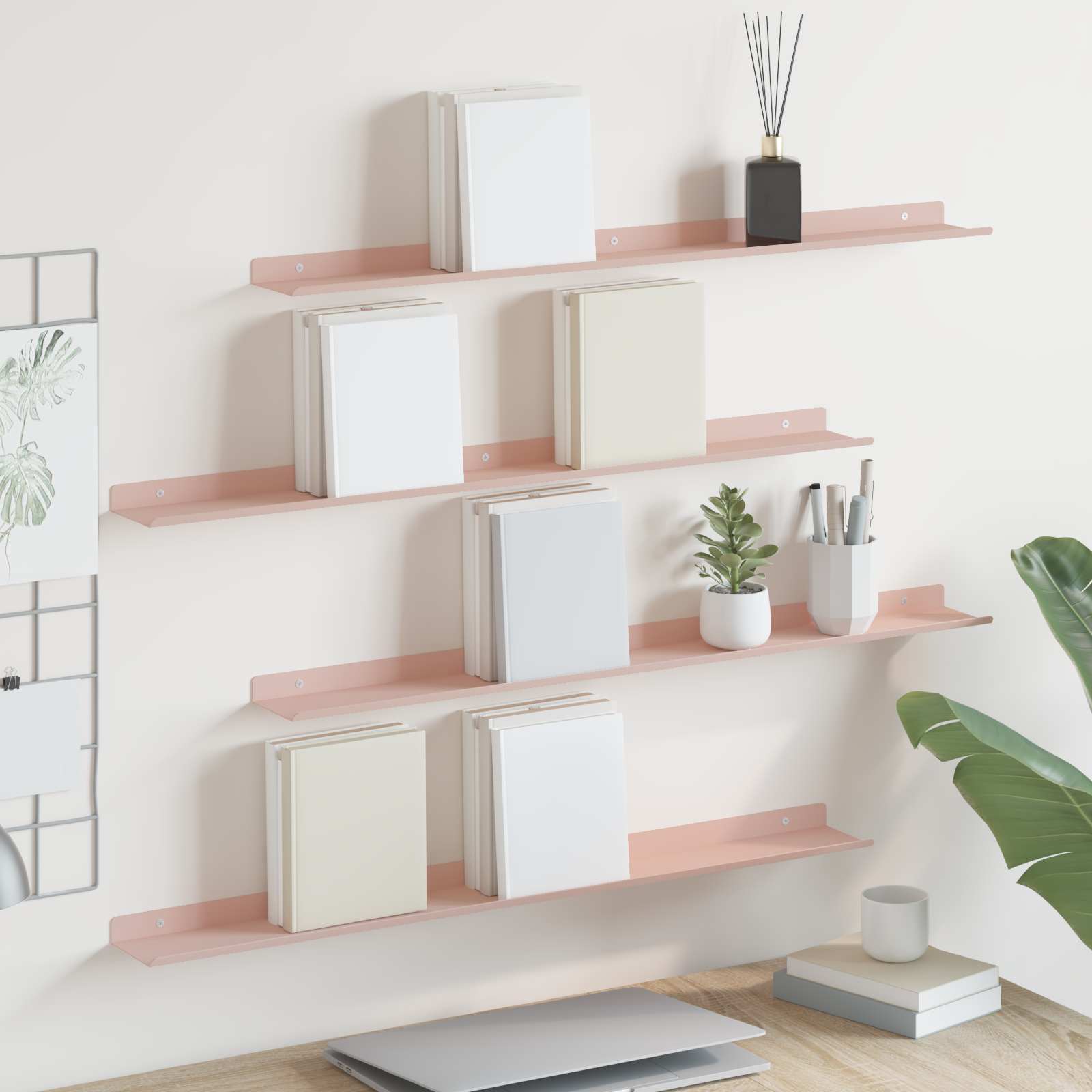 Estante flotante 2 pcs 100 x 18 x 2,5 cm Acero