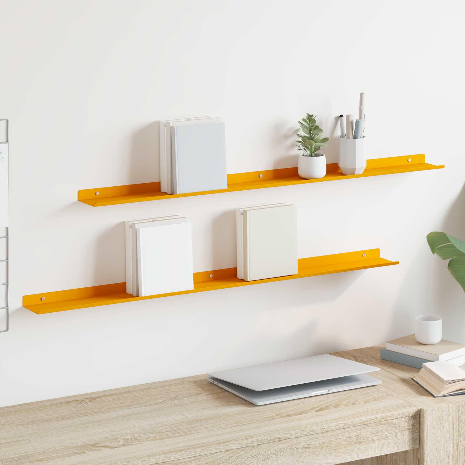 Estante flotante 2 pcs 100 x 18 x 2,5 cm Acero