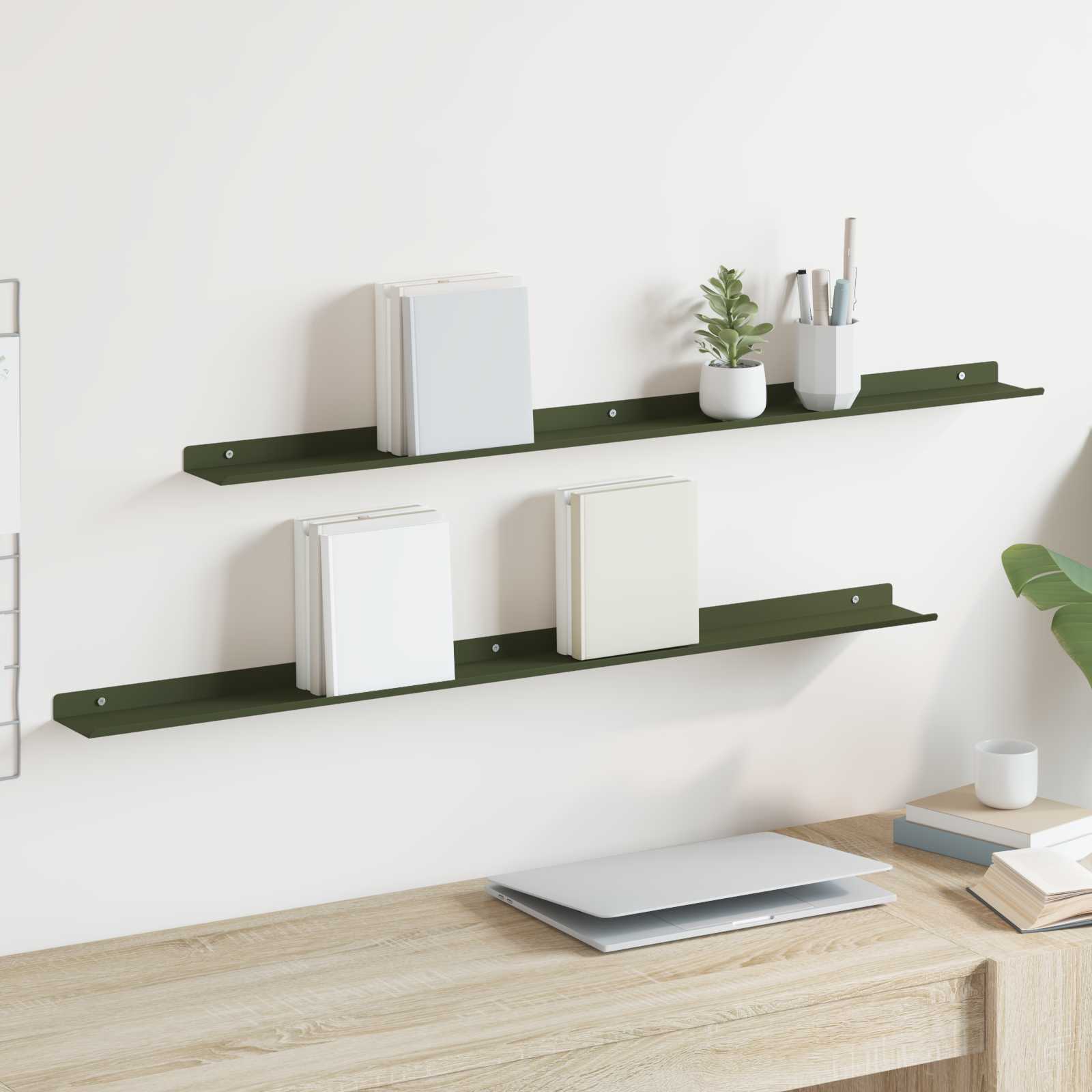 Estante flotante 2 pcs 100 x 18 x 2,5 cm Acero