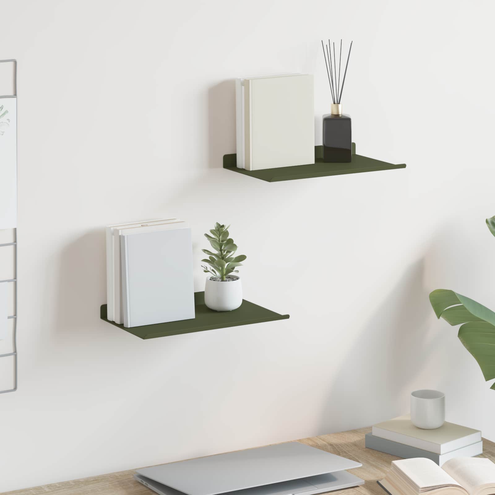 Estante flotante 2 pcs 100 x 18 x 2,5 cm Acero