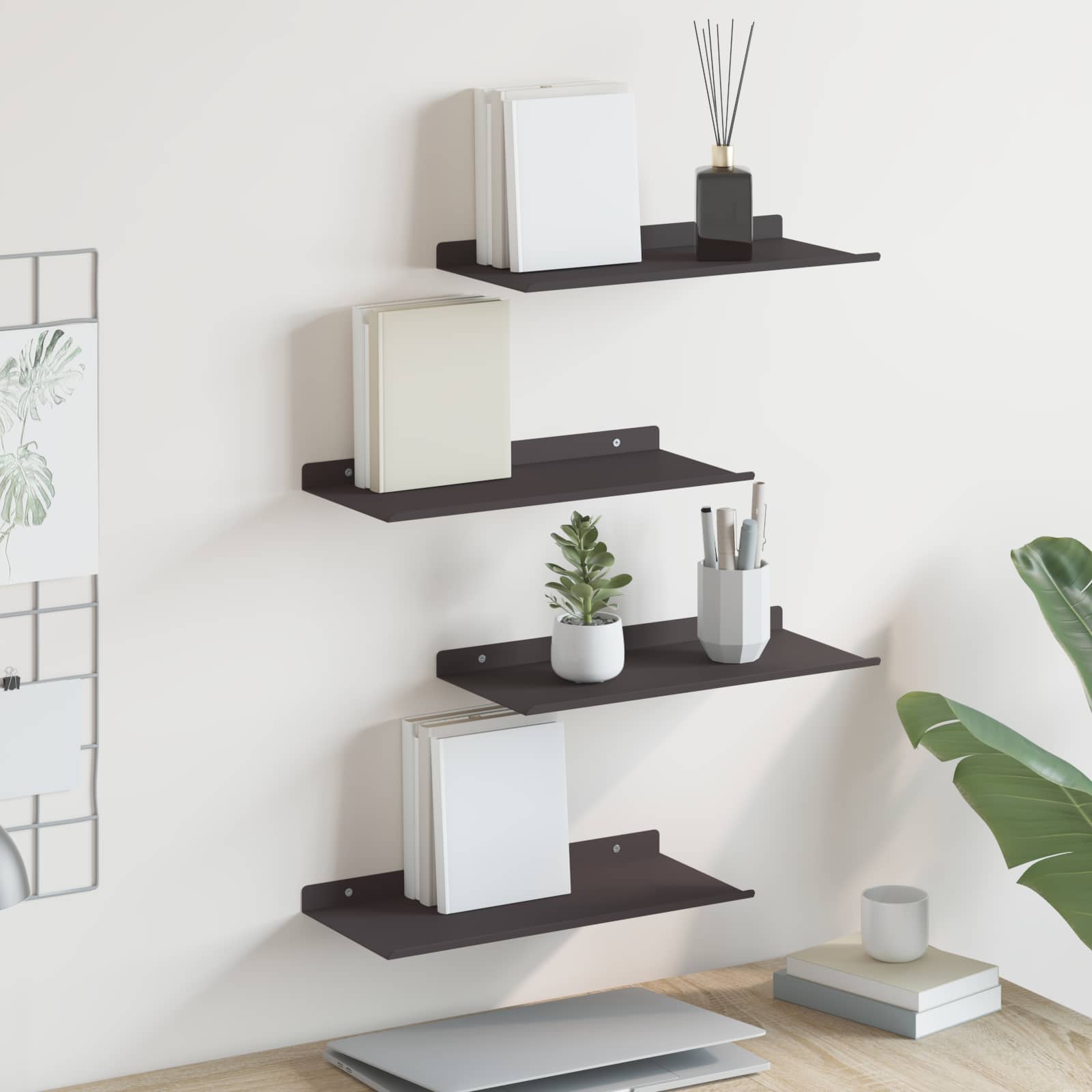Estante flotante 2 pcs 100 x 18 x 2,5 cm Acero