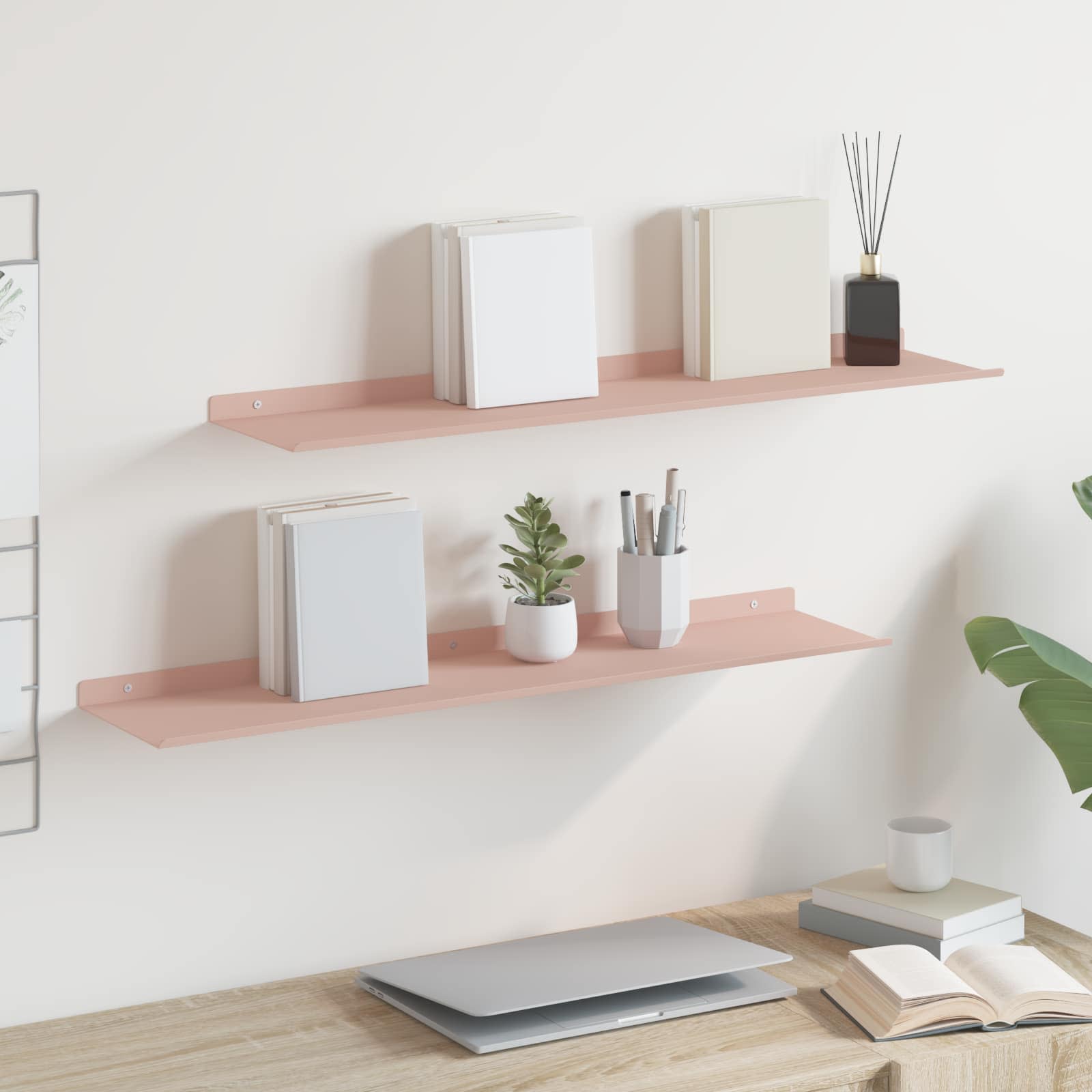 Estante flotante 2 pcs 100 x 18 x 2,5 cm Acero