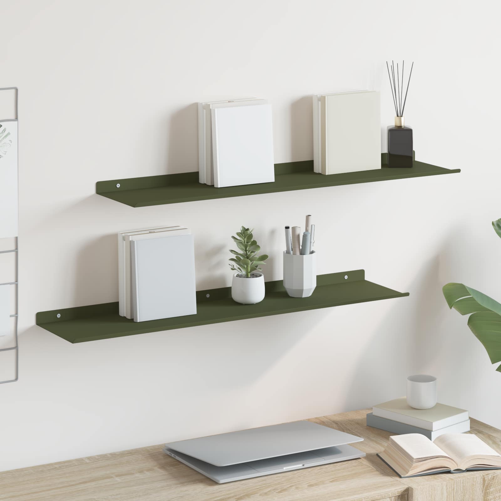 Estante flotante 2 pcs 100 x 18 x 2,5 cm Acero