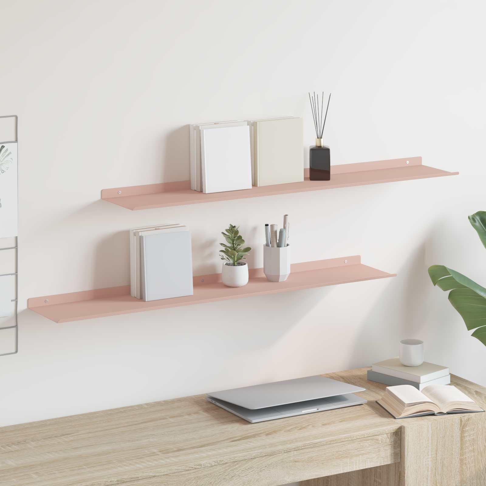 Estante flotante 2 pcs 100 x 18 x 2,5 cm Acero