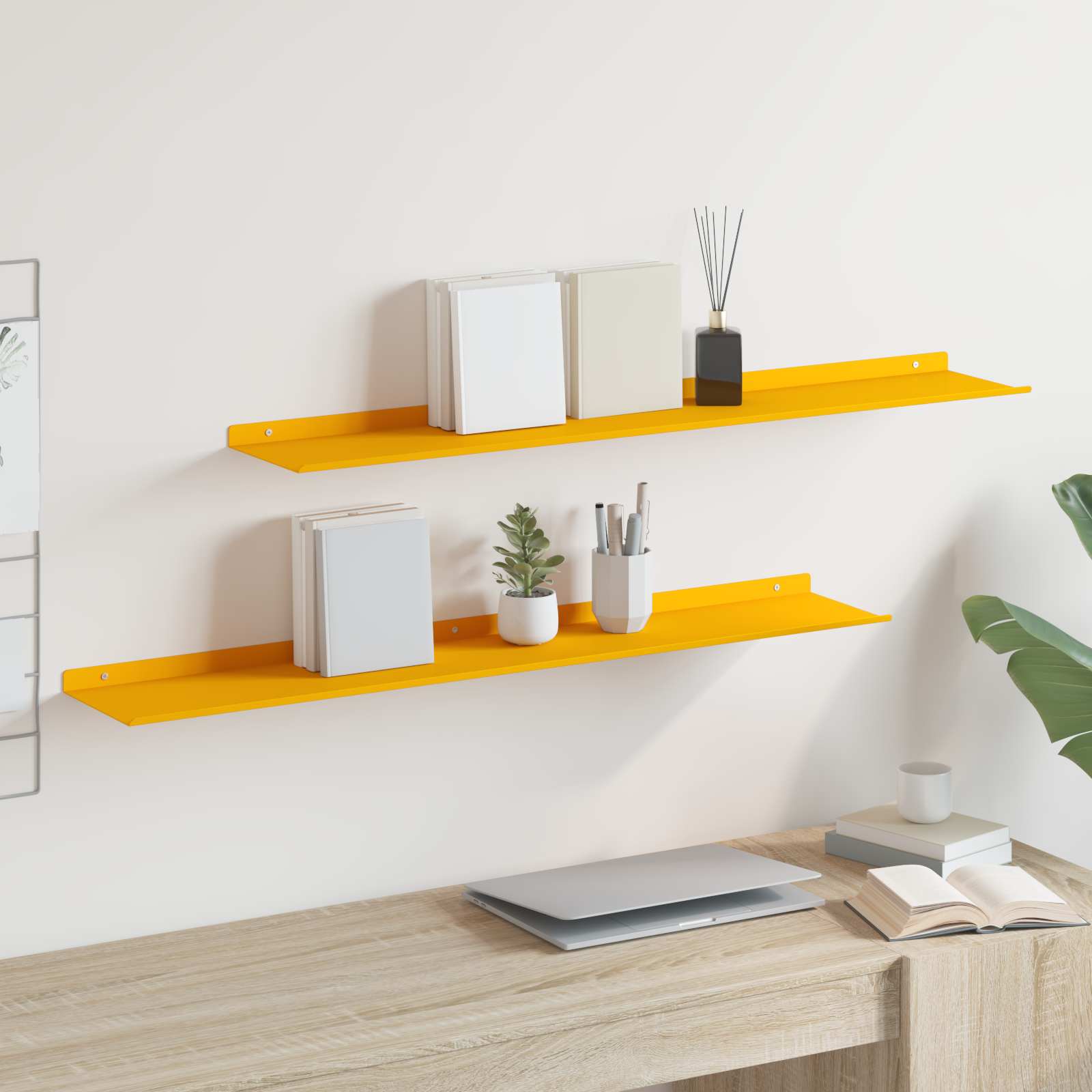 Estante flotante 2 pcs 100 x 18 x 2,5 cm Acero