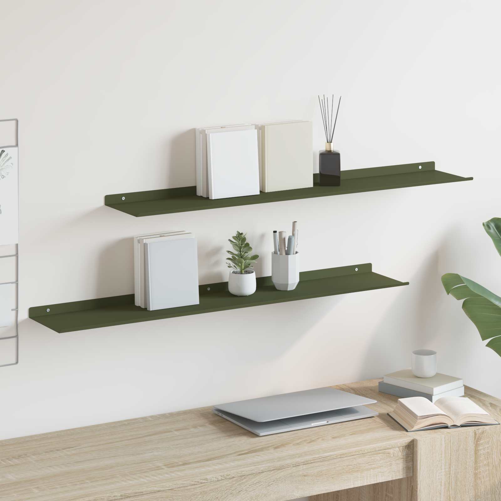 Estante flotante 2 pcs 100 x 18 x 2,5 cm Acero