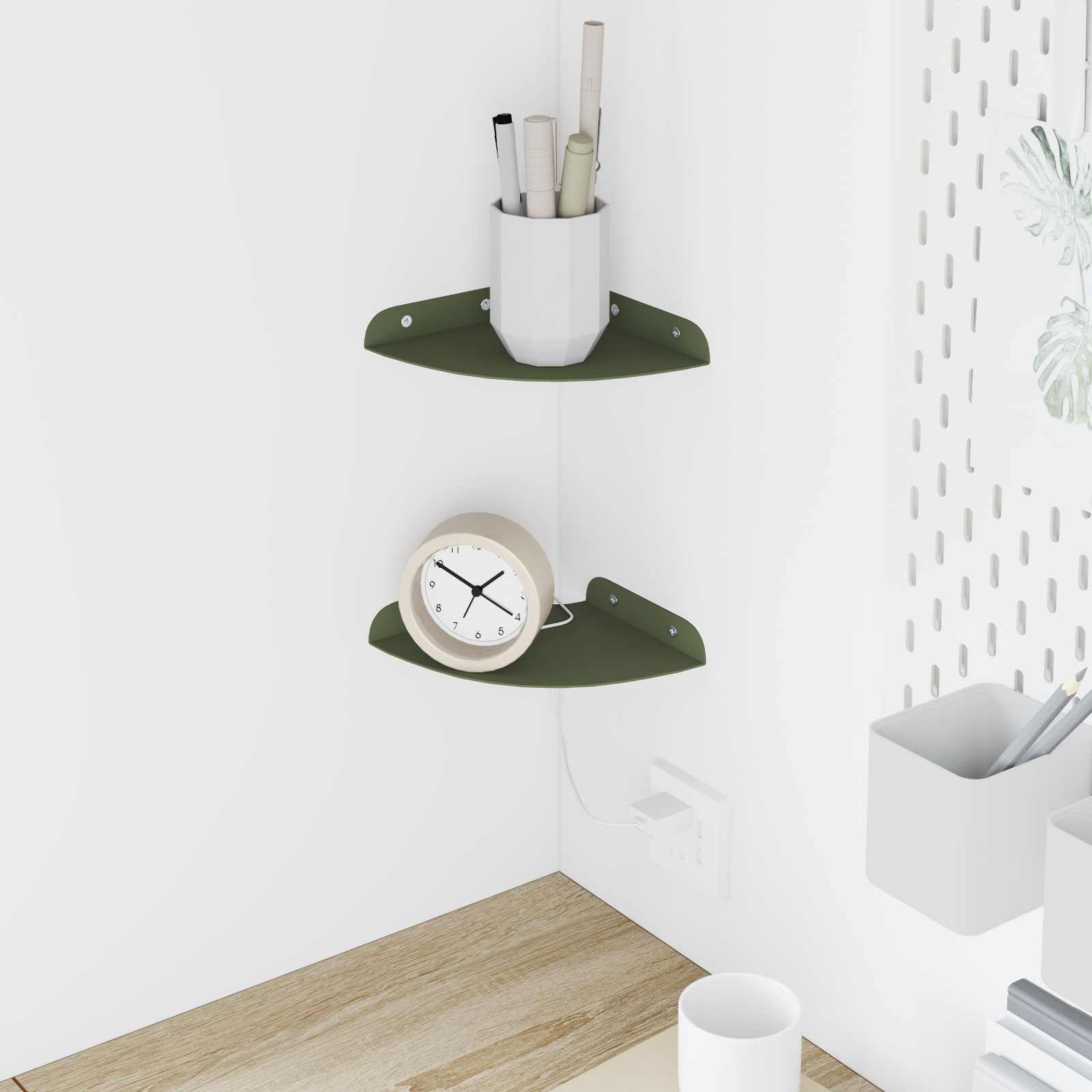 Floating shelf 2 pcs Mustard Yellow 15 x 15 x 2 cm