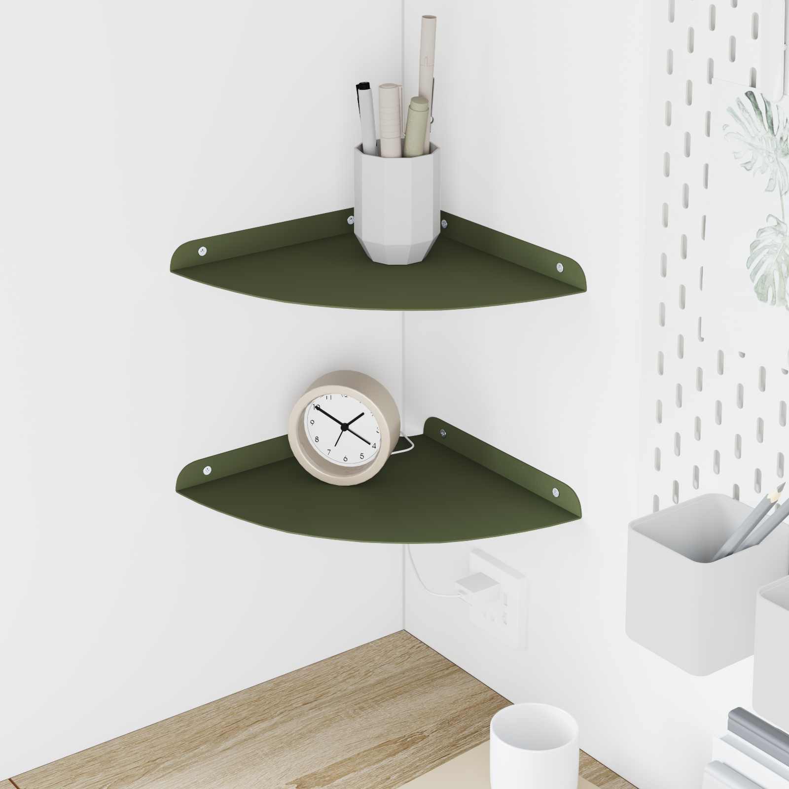 Floating shelf 2 pcs Mustard Yellow 15 x 15 x 2 cm