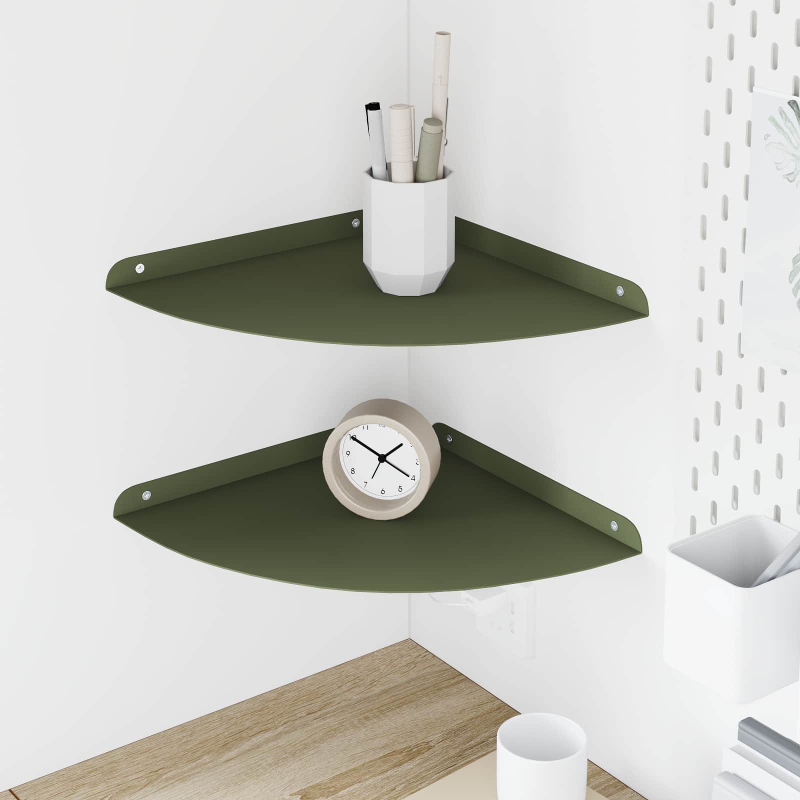 Floating shelf 2 pcs Mustard Yellow 15 x 15 x 2 cm