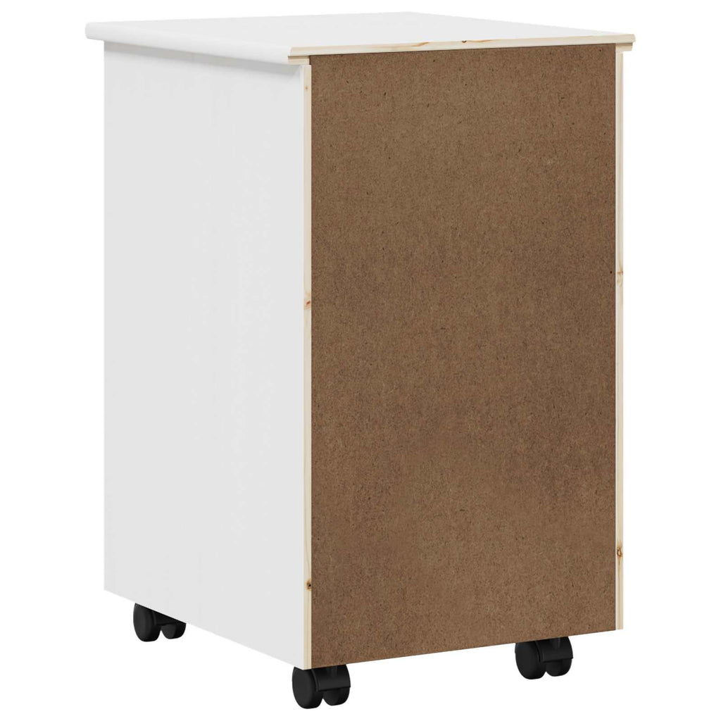 Gabinete rodante con rueda 34 x 39 x 56 cm Pino macizo