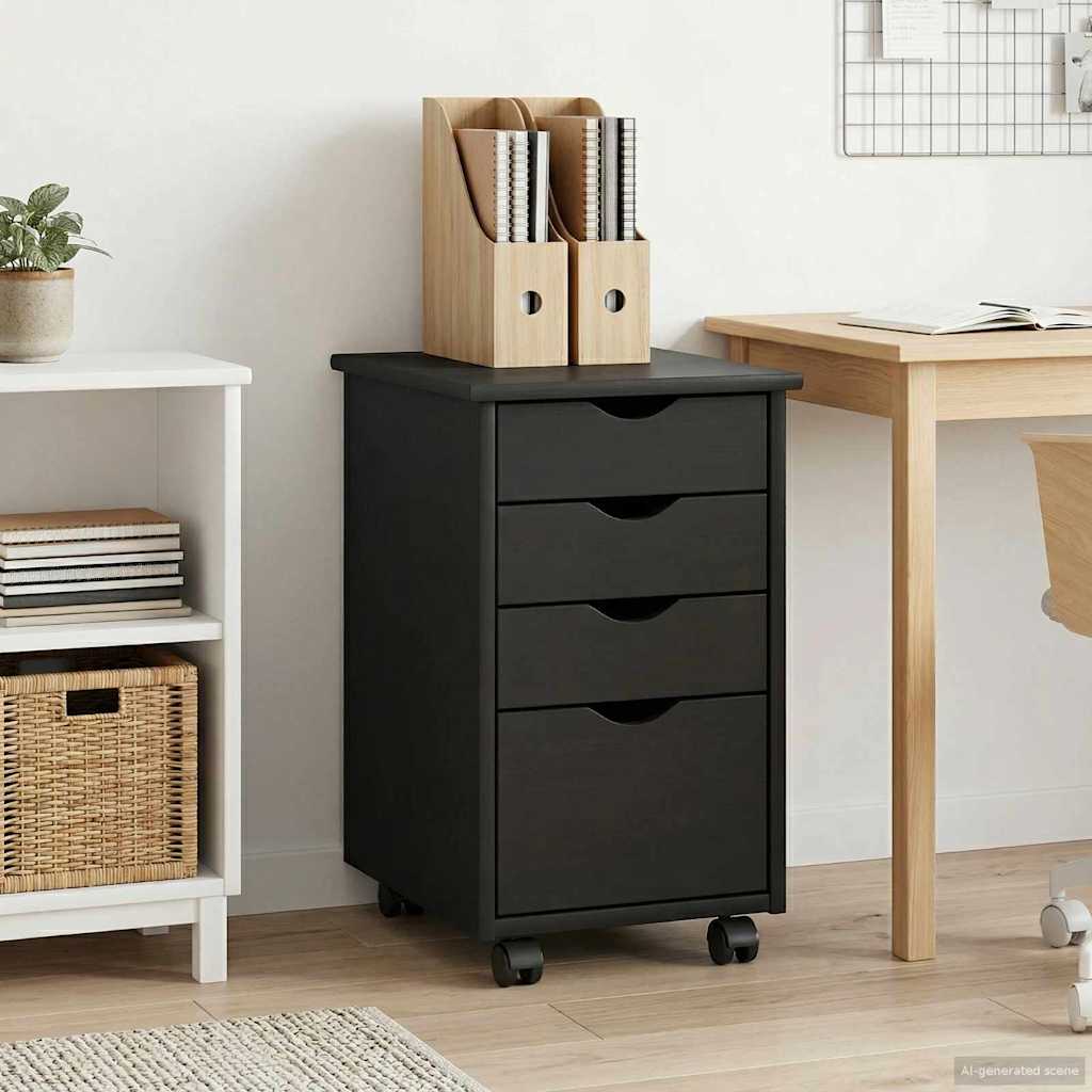 Rolling cabinet with 34 x 39 x 56 cm Solid pine wheel