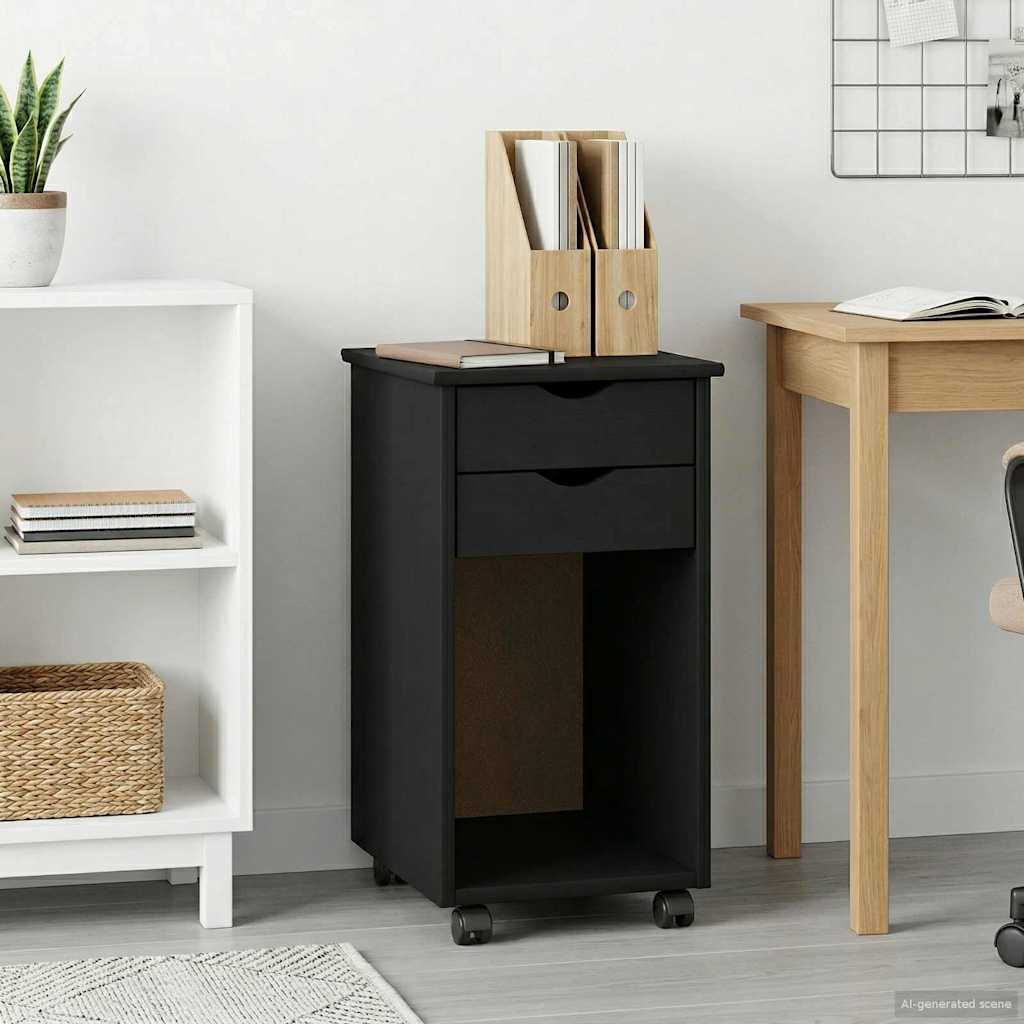 Rolling cabinet 34 x 39 x 65.5 cm Solid pine