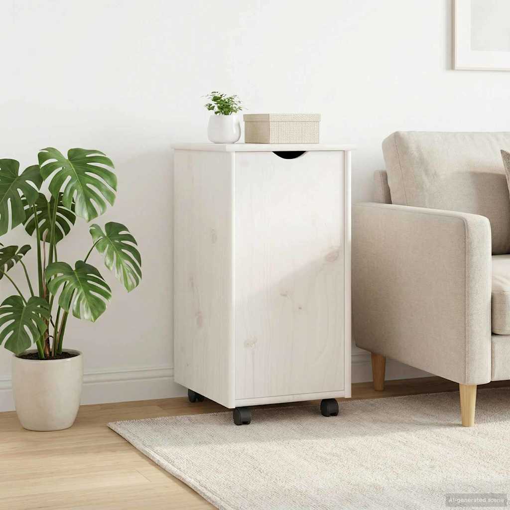Gabinete rodante 34 x 39 x 65,5 cm Madera de Pino Macizo