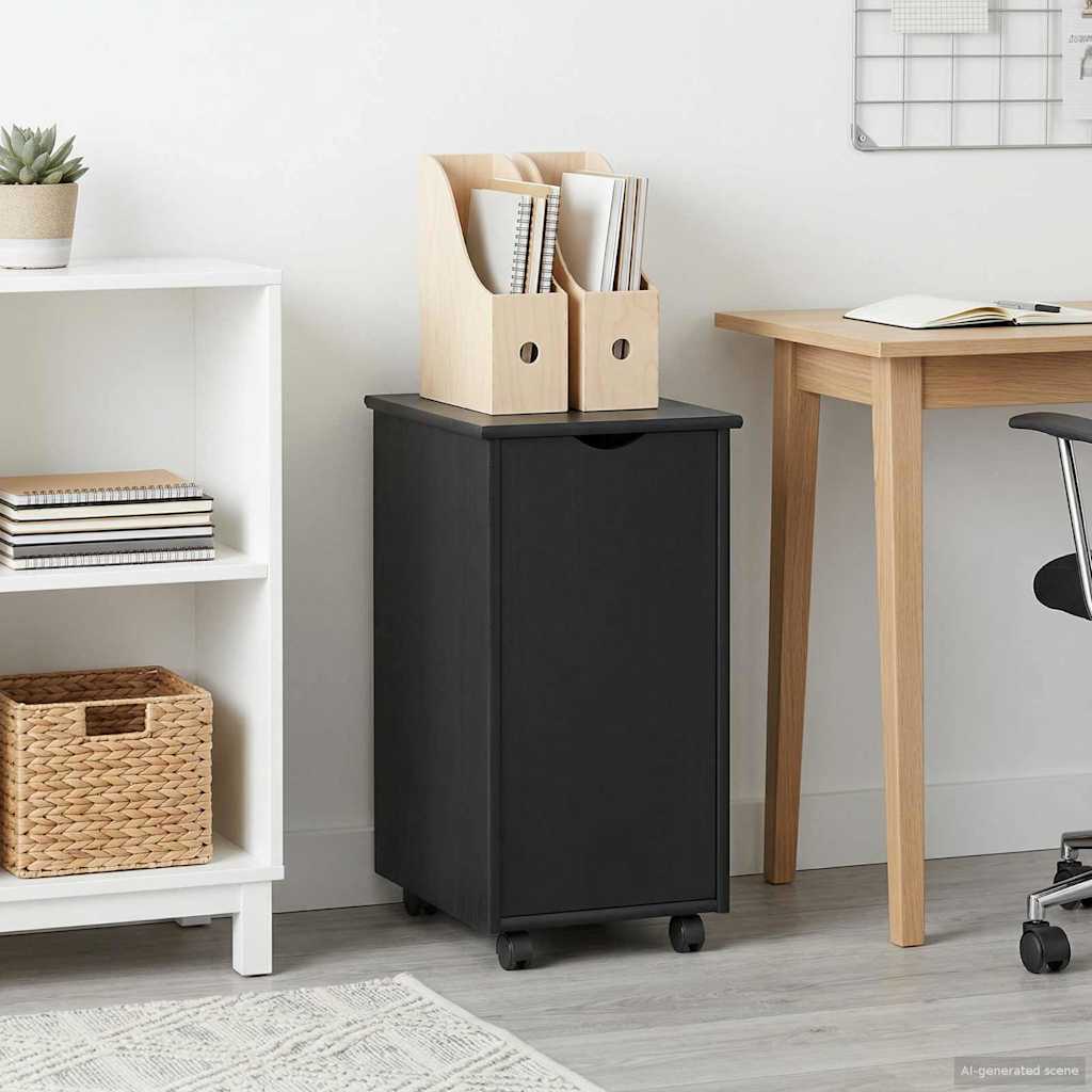 Rolling Cabinet 34 x 39 x 65.5 cm Solid Pine Wood