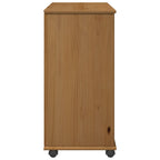 Gabinete rodante con rueda Marrón miel 63,5 x 39 x 79 cm