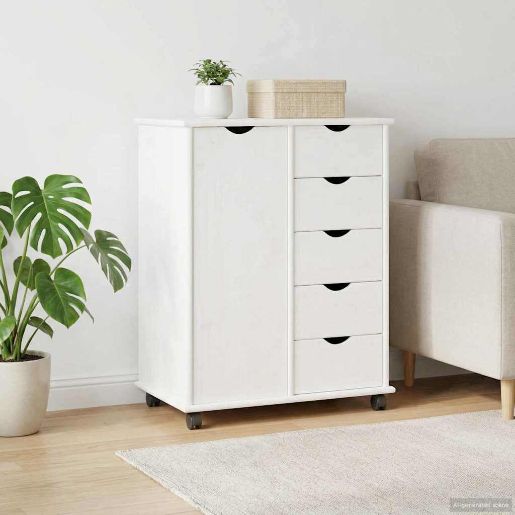 Gabinete rodante 63,5 x 39 x 79 cm Madera de Pino Macizo