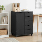 Gabinete rodante Gris 63,5 x 39 x 79 cm Madera de Pino Macizo