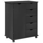 Gabinete rodante Gris 63,5 x 39 x 79 cm Madera de Pino Macizo