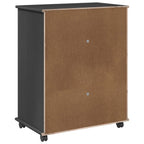 Gabinete rodante Gris 63,5 x 39 x 79 cm Madera de Pino Macizo
