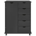 Gabinete rodante Gris 63,5 x 39 x 79 cm Madera de Pino Macizo