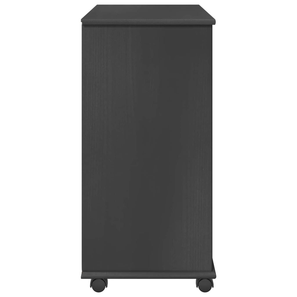 Gabinete rodante Gris 63,5 x 39 x 79 cm Madera de Pino Macizo