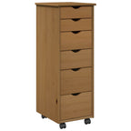 Gabinete rodante con rueda Marrón miel 34 x 39 x 93,5 cm