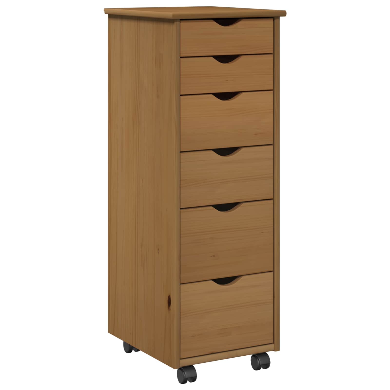 Gabinete rodante con rueda Marrón miel 34 x 39 x 93,5 cm