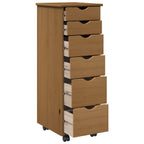 Gabinete rodante con rueda Marrón miel 34 x 39 x 93,5 cm
