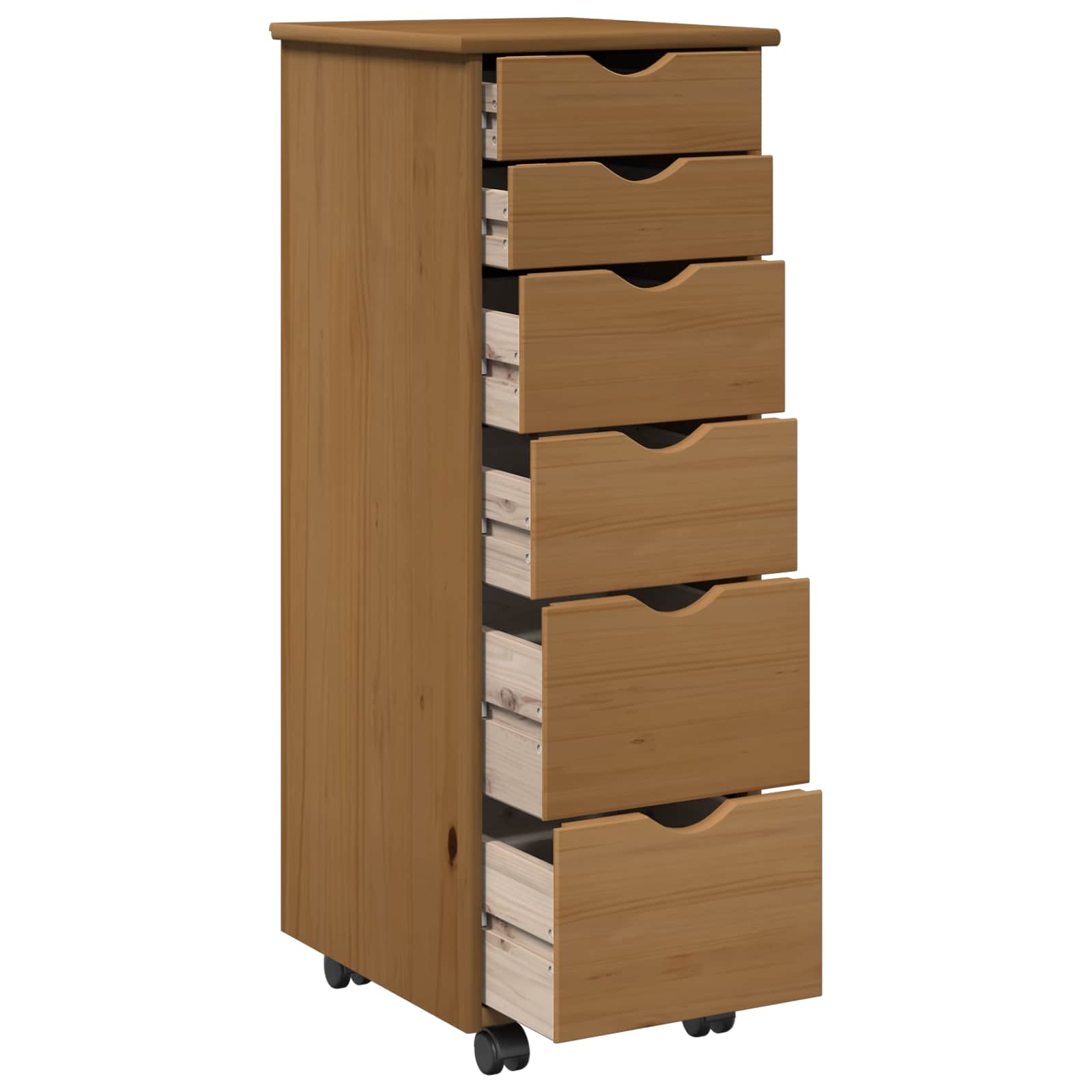 Gabinete rodante con rueda Marrón miel 34 x 39 x 93,5 cm