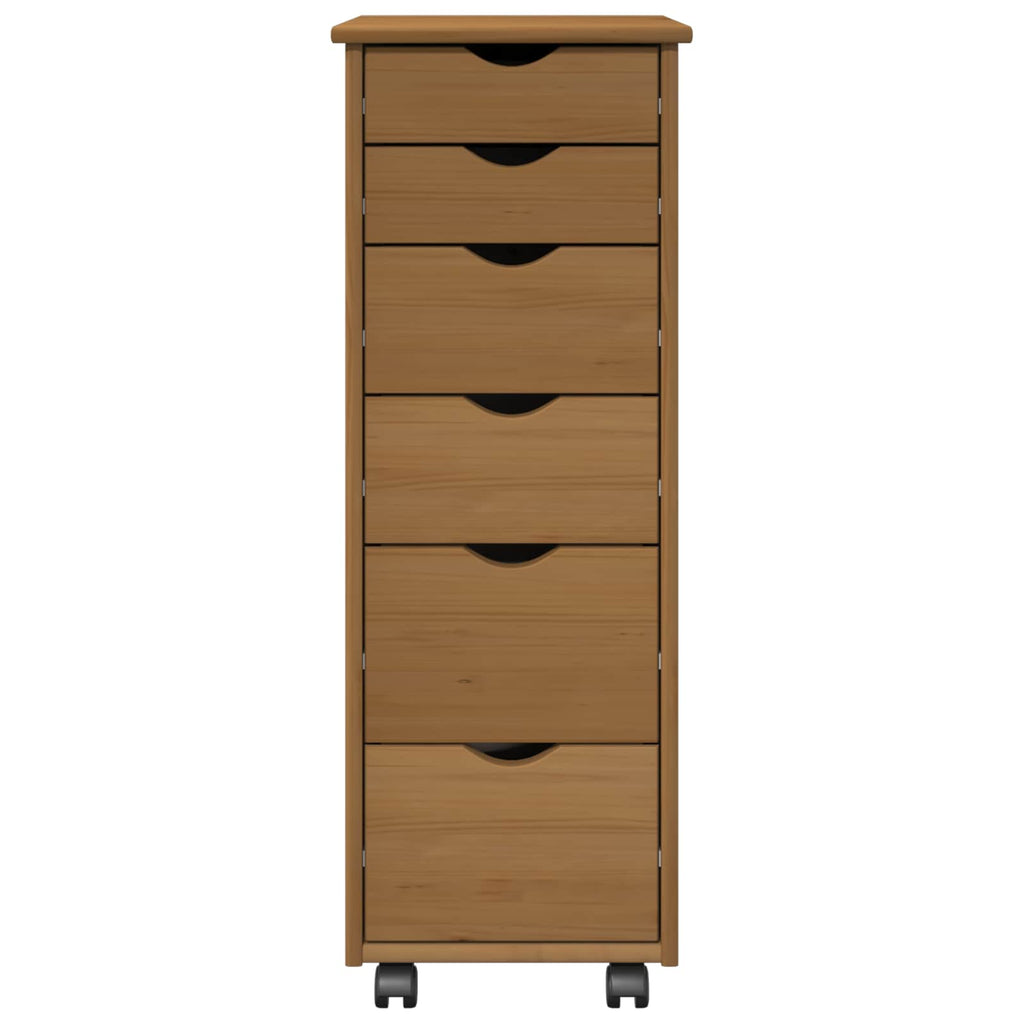Gabinete rodante con rueda Marrón miel 34 x 39 x 93,5 cm