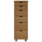 Gabinete rodante con rueda Marrón miel 34 x 39 x 93,5 cm