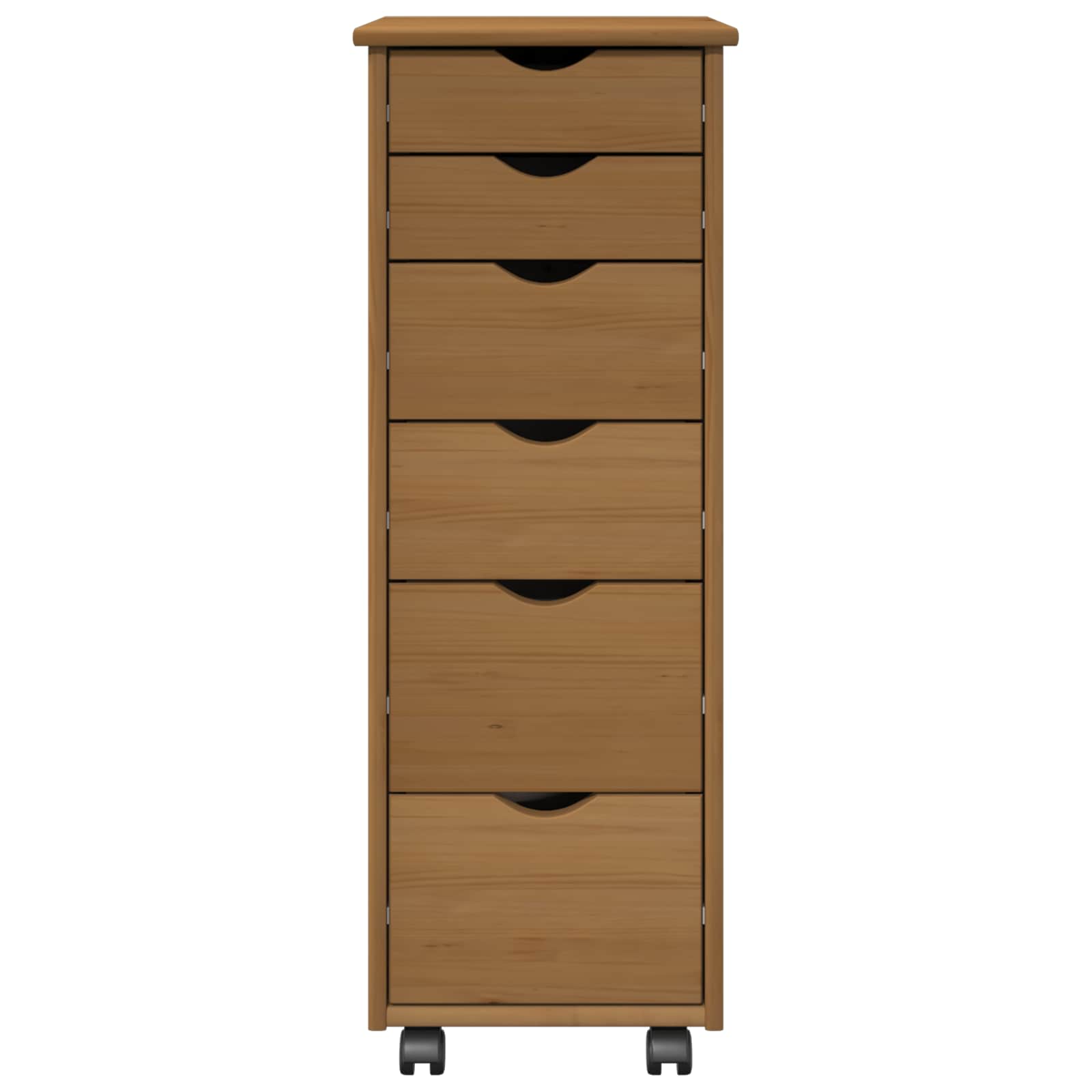 Gabinete rodante con rueda Marrón miel 34 x 39 x 93,5 cm