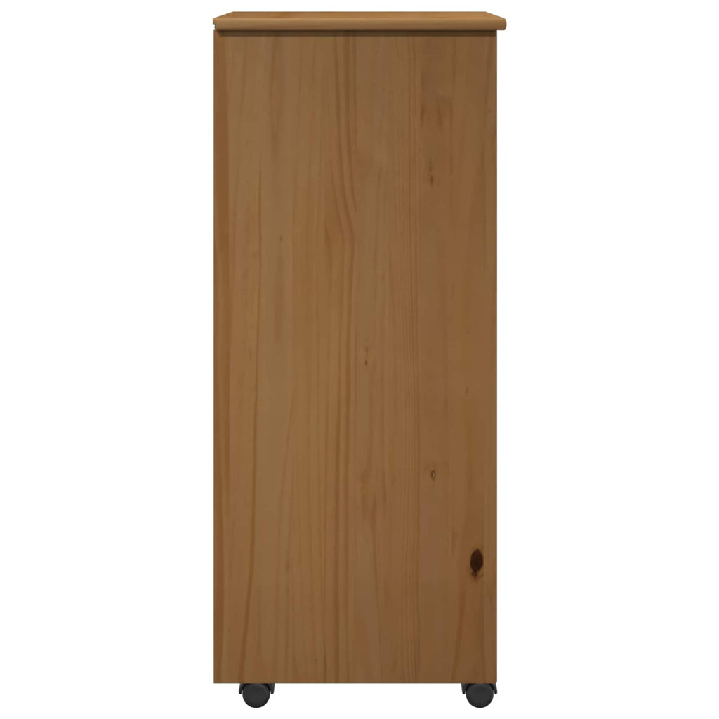 Gabinete rodante con rueda Marrón miel 34 x 39 x 93,5 cm