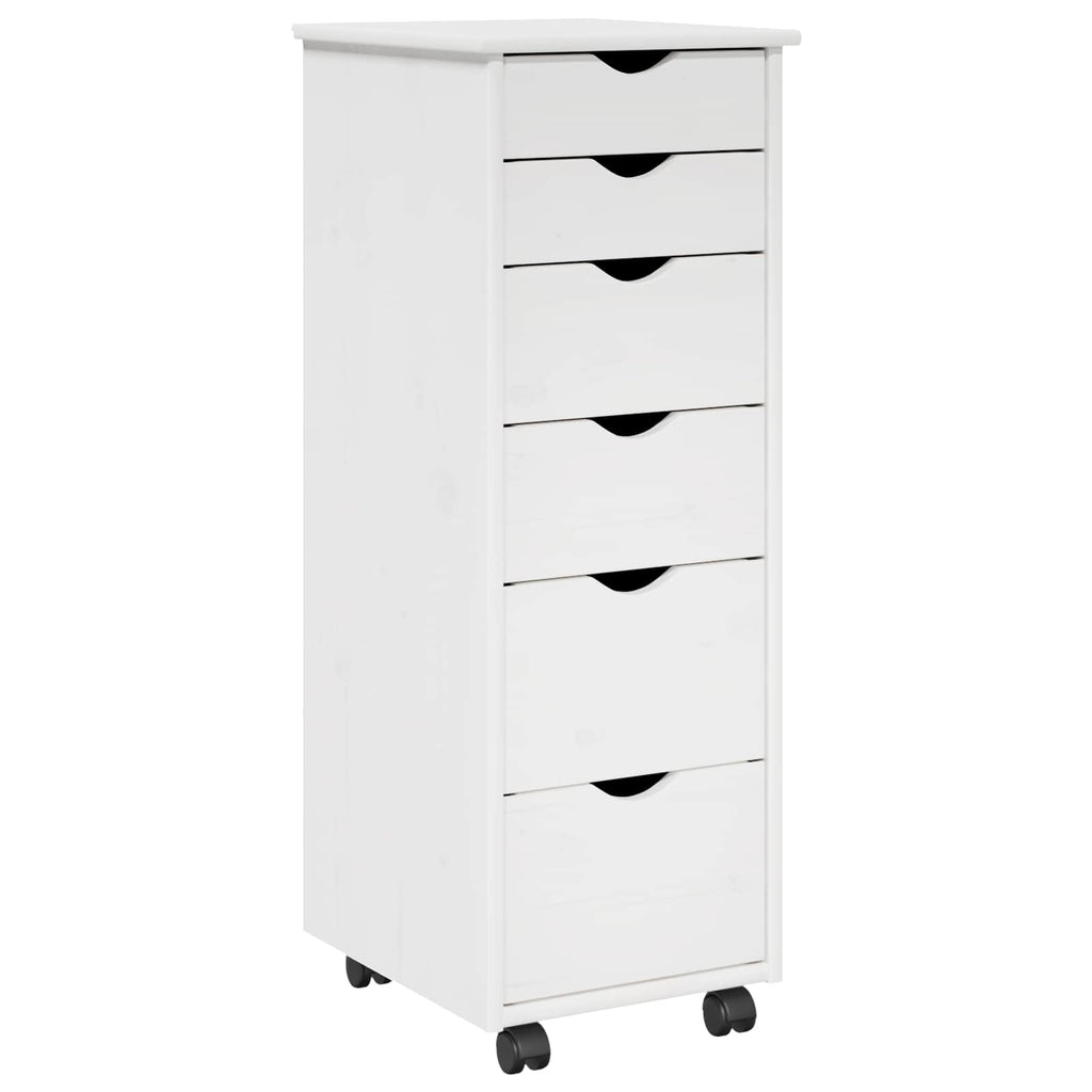 Gabinete rodante 34 x 39 x 93,5 cm Madera de Pino Macizo