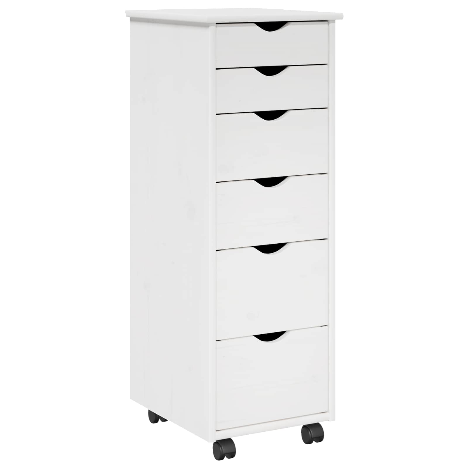 Gabinete rodante 34 x 39 x 93,5 cm Madera de Pino Macizo