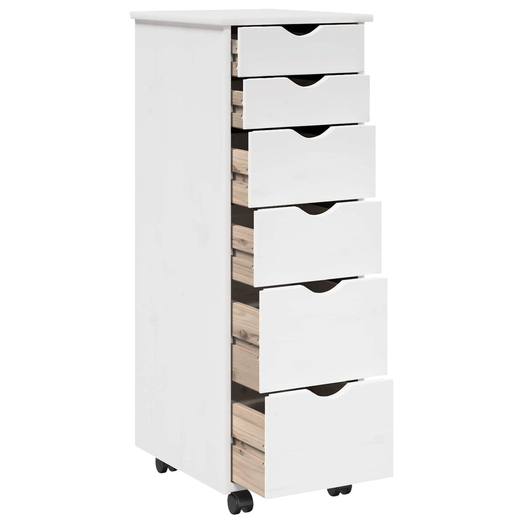 Gabinete rodante 34 x 39 x 93,5 cm Madera de Pino Macizo