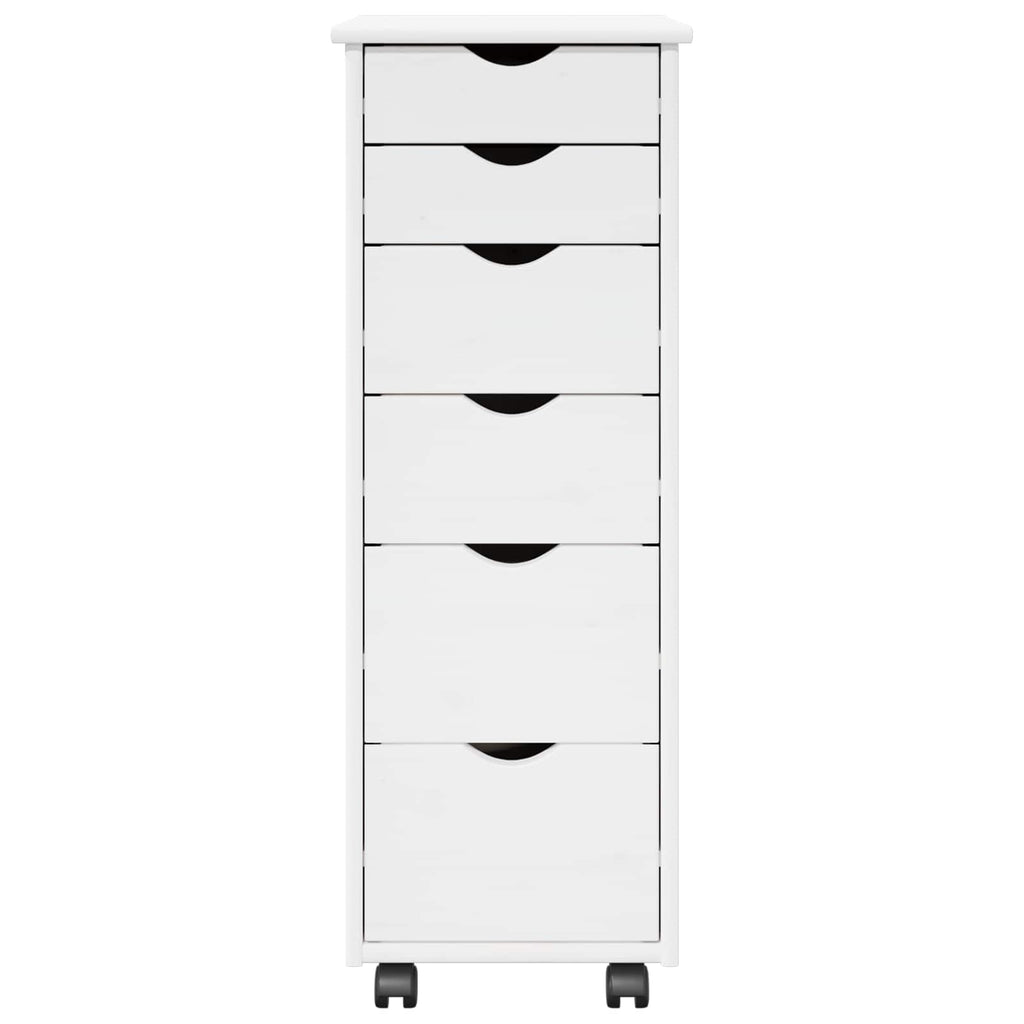 Gabinete rodante 34 x 39 x 93,5 cm Madera de Pino Macizo