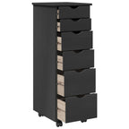Gabinete rodante Gris 34 x 39 x 93,5 cm Madera de Pino Macizo