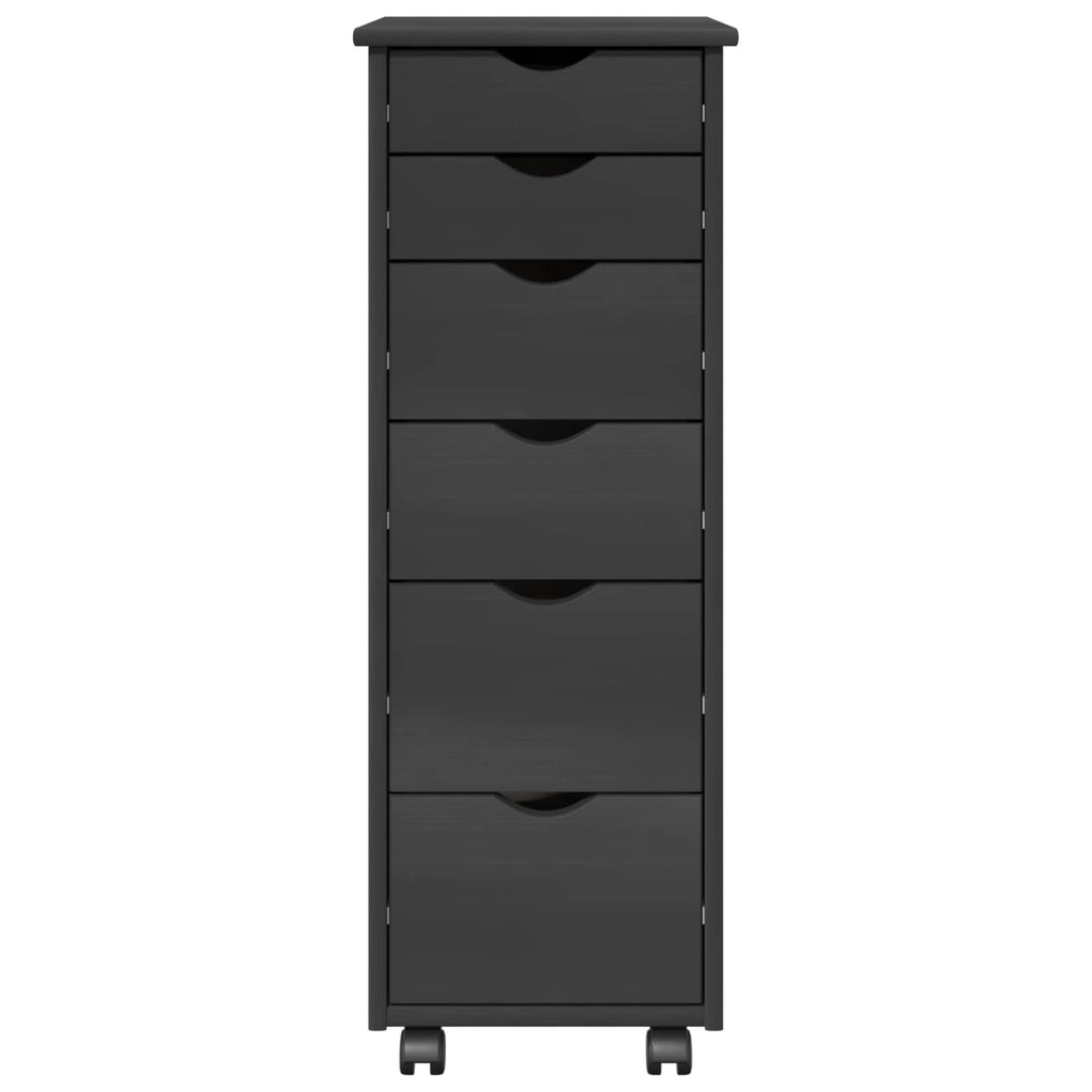 Gabinete rodante Gris 34 x 39 x 93,5 cm Madera de Pino Macizo