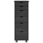 Gabinete rodante Gris 34 x 39 x 93,5 cm Madera de Pino Macizo