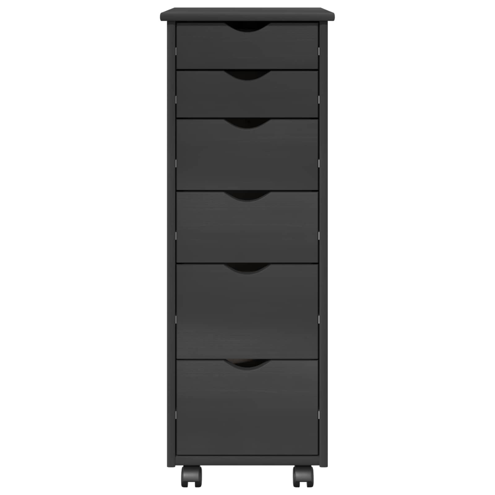 Gabinete rodante Gris 34 x 39 x 93,5 cm Madera de Pino Macizo