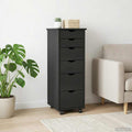Gabinete rodante Negro 34 x 39 x 93,5 cm Madera de Pino Macizo