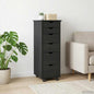 Gabinete rodante Negro 34 x 39 x 93,5 cm Madera de Pino Macizo